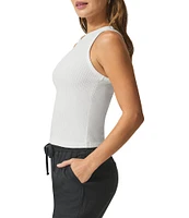 Splendid Eco Supersoft Ribbed Knit Scoop Neck Sleeveless Tank Top