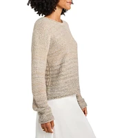 Splendid Elsa Sequin Sweater Wool Blend Ombre Crew Neck Long Sleeve Sweater