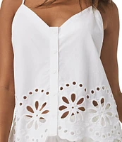 Splendid Emma Eyelet Knit V-Neck Babydoll Coordinating Tank