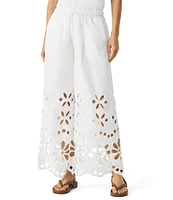 Splendid Emmalyn Wide Leg Mid Rise Lace Eyelet Pants