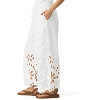 Splendid Emmalyn Wide Leg Mid Rise Lace Eyelet Pants