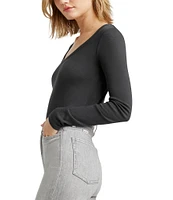 Splendid Faye Crew Neck Long Sleeve Tee