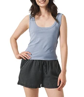 Splendid Faye Knit Scoop Neck Sleeveless Tank Top