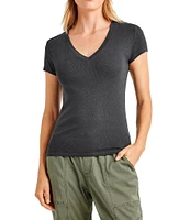 Splendid Faye V-Neck Short Sleeve T-Shirt