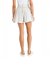 Splendid Gabrielle Crinkle Gingham Front Tie Pull-On Shorts