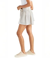 Splendid Gabrielle Crinkle Gingham Front Tie Pull-On Shorts