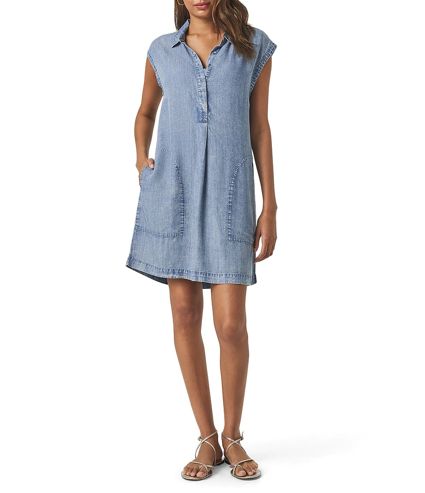Splendid Wren Notch Collar Cap Sleeve A-Line Mini Dress