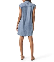Splendid Wren Notch Collar Cap Sleeve A-Line Mini Dress