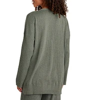 Splendid Geneva Tunic Cardigan Knit V-Neck Long Sleeve Button Up Sweater Cardigan