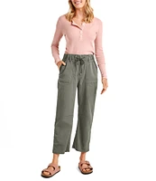 Splendid Gina Pant Mid Rise Wide Leg Cropped Elastic Pants