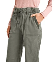 Splendid Gina Pant Mid Rise Wide Leg Cropped Elastic Pants