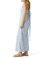 Splendid Gisele Knit Striped V-Neck Sleeveless A-Line Maxi Dress