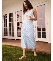 Splendid Gisele Knit Striped V-Neck Sleeveless A-Line Maxi Dress