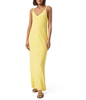 Splendid Gisele Knit V-Neck Sleeveless A-Line Maxi Dress