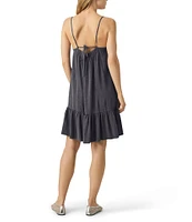 Splendid Gisele Linen Blend Knit Scoop Neck Sleeveless A-Line Mini Dress