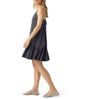 Splendid Gisele Linen Blend Knit Scoop Neck Sleeveless A-Line Mini Dress
