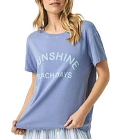 Splendid Graphic Knit Crew Neck Short Sleeve Boxy Tee
