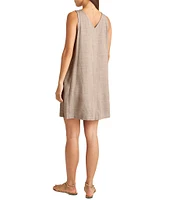 Splendid Haley Linen V-Neck Button Down Shift Dress