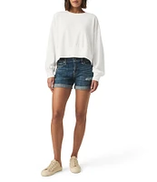 Splendid Hayden Knit Off-The-Shoulder Long Sleeve Sweatshirt