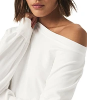 Splendid Hayden Knit Off-The-Shoulder Long Sleeve Sweatshirt