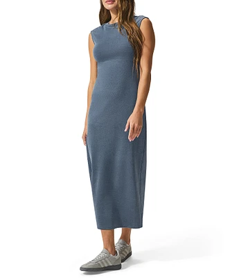 Splendid Indigo Cotton Crew Neck Tank Maxi Dress