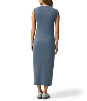 Splendid Indigo Cotton Crew Neck Tank Maxi Dress