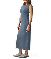 Splendid Indigo Cotton Crew Neck Tank Maxi Dress