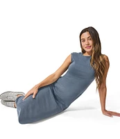 Splendid Indigo Cotton Crew Neck Tank Maxi Dress