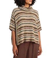 Splendid Jeanette Sweater Poncho Turtleneck Short Sleeve Sweater