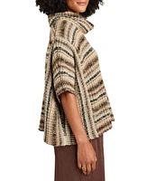 Splendid Jeanette Sweater Poncho Turtleneck Short Sleeve Sweater