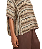 Splendid Jeanette Sweater Poncho Turtleneck Short Sleeve Sweater