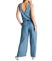 Splendid Kali Chambray V-Neck Sleeveless Jumpsuit