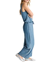 Splendid Kali Chambray V-Neck Sleeveless Jumpsuit