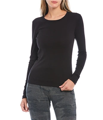 Splendid Knit Classic Crew Neck Long Sleeve Tee