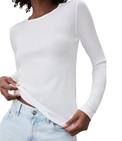 Splendid Knit Classic Crew Neck Long Sleeve Tee