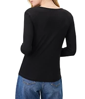 Splendid Knit Classic Crew Neck Long Sleeve Tee
