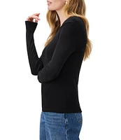 Splendid Knit Classic Crew Neck Long Sleeve Tee