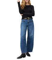 Splendid Knit Classic Crew Neck Long Sleeve Tee