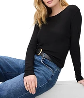 Splendid Knit Classic Crew Neck Long Sleeve Tee