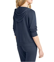 Splendid Knit Crew Neck Long Sleeve Hoodie Zip Up Jacket