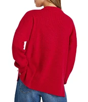 Splendid Kristen Knit Collared V-Neck Long Sleeve Polo Sweater