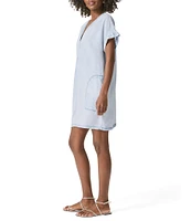 Splendid Lauren Knit V-Neck Short Sleeve A-Line Mini Dress