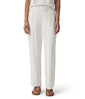 Splendid Layla Knit Linen Blend Striped Mid Rise Lounge Full Length Pants