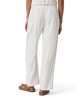 Splendid Layla Knit Linen Blend Striped Mid Rise Lounge Full Length Pants