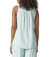 Splendid Layla Knit Stripe Print Split V-Neck Sleeveless Coordinating Top
