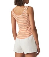 Splendid Lina Ribbed Knit Stripe Scoop Neck Sleeveless Tank Top