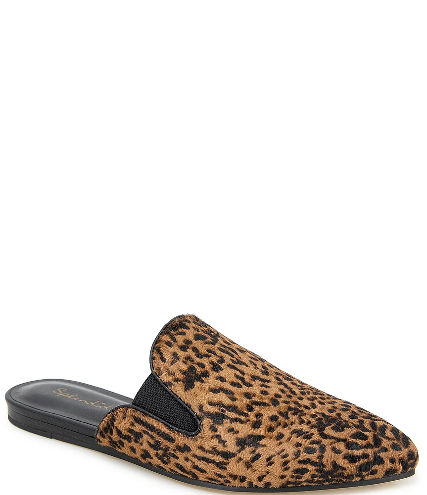 Splendid Liza Cheetah Print Pony Hair Flat Mules