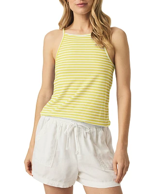 Splendid Marina Knit Stripe Print Crew Neck Sleeveless Tank