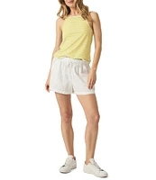 Splendid Marina Knit Stripe Print Crew Neck Sleeveless Tank