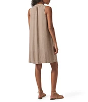 Splendid Mary Ann Linen Blend V-Neck Sleeveless Shift Dress